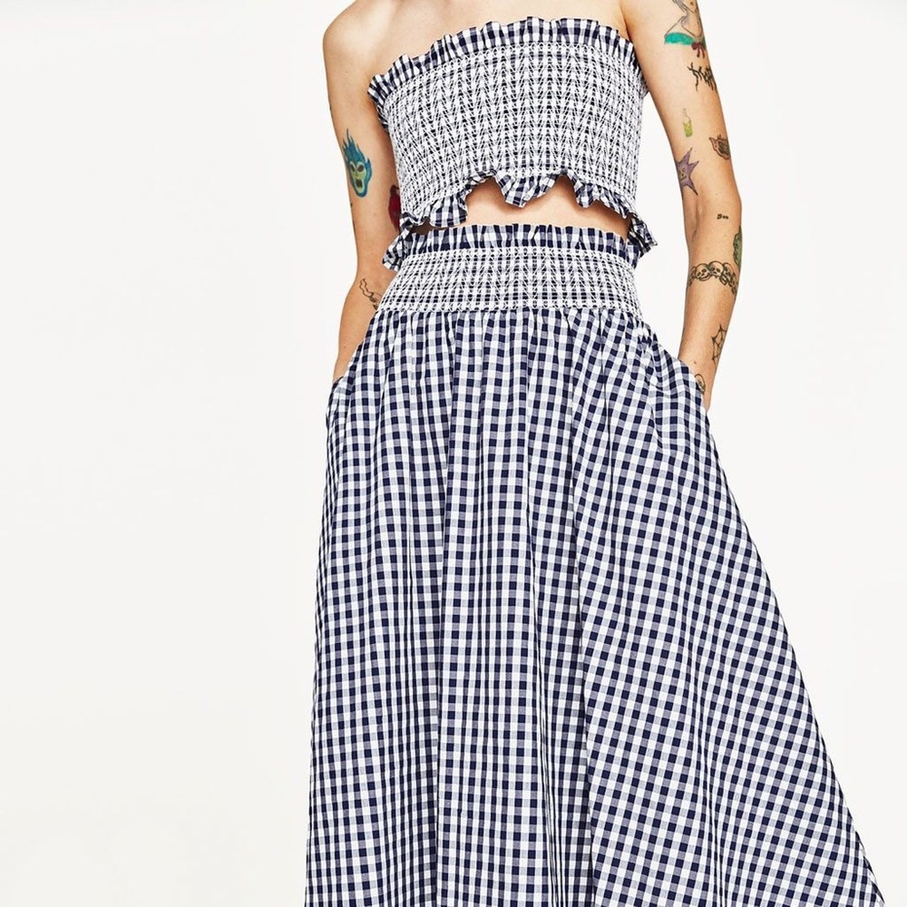 Zara Gingham Two Piece Set